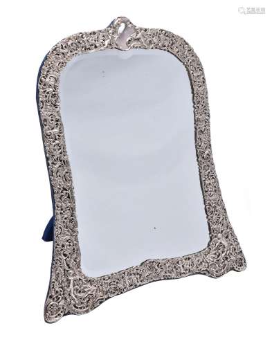 A late Victorian silver mounted large dressing table mirror by William Comyns & Sons