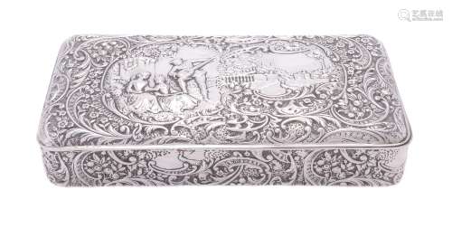 An Edwardian silver rectangular trinket box by Henry Matthews