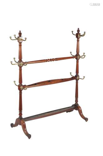 A late Victorian mahogany and brass hall stand