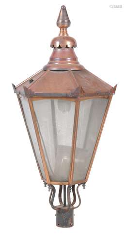 A Victorian copper lantern