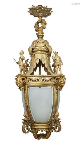 A gilt bronze hall lantern in Renaissance Revival taste