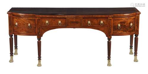 A George IV mahogany and brass inlaid sideboard