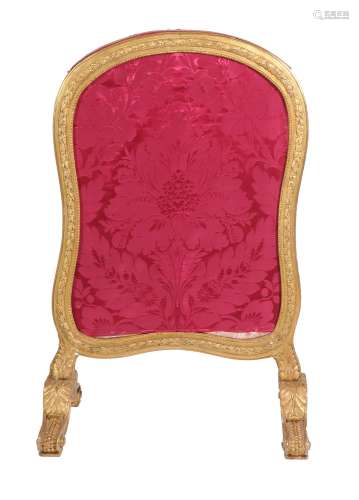 A giltwood firescreen in Louis XVI style