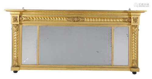 A William IV giltwood and composition overmantel mirror