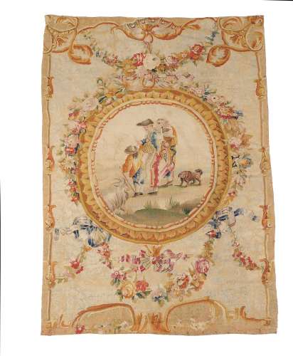 A pair of Louis XVI pastoral tapestry panels