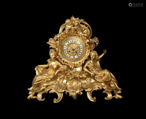 A late 19th century French ormolu clock Graux Marly Paris