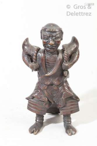 Sujet en bronze représentant un porteur d'eau. Japon, vers 1900 Haut : 18 cm  Petit manque.                                                                                                                                                                                                                                                                                                                         估价            100 - 200 EUR                                                                                                                                                                * 不计佣金。