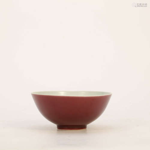 清中期 霁红釉碗