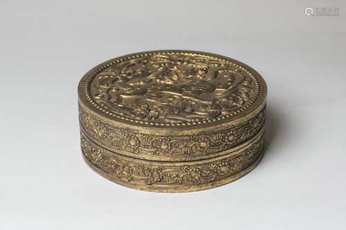 A Bronze Round Box