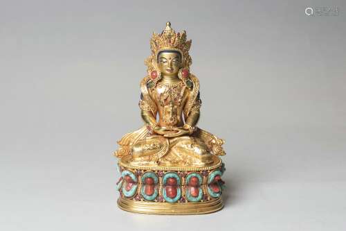 A Gold Figure Of Sakyamuni