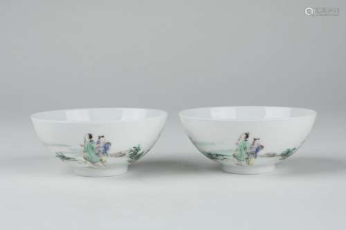 A Pair Of Famille Rose Porcelain 