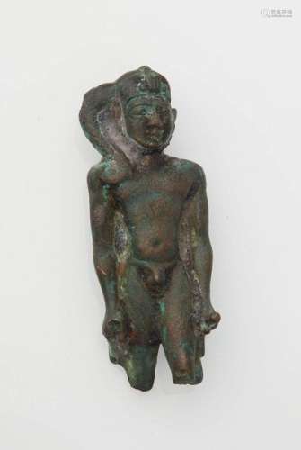 Bronze statuette representing Harpocrates carrying…