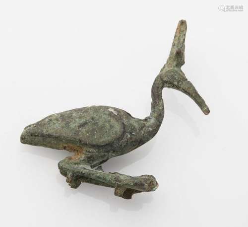 Bronze statuette of ibis. Ancient Egyptian work in…