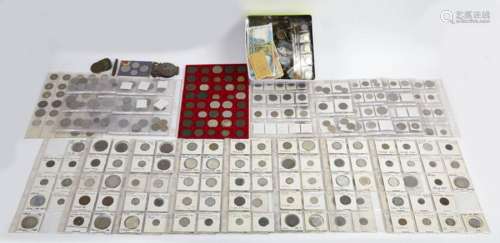 Carton containing a bulk batch of coins of various…