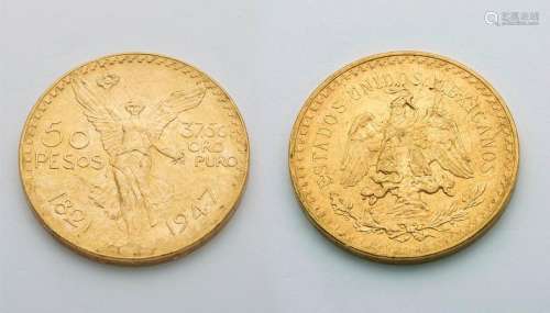 Gold coin of 50 pesos. Diameter : 3,5 cm. Weight :…