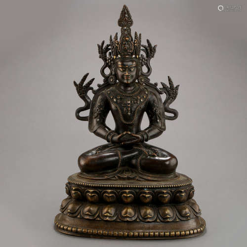 Ancient Tibetan copper alloy Buddha statue