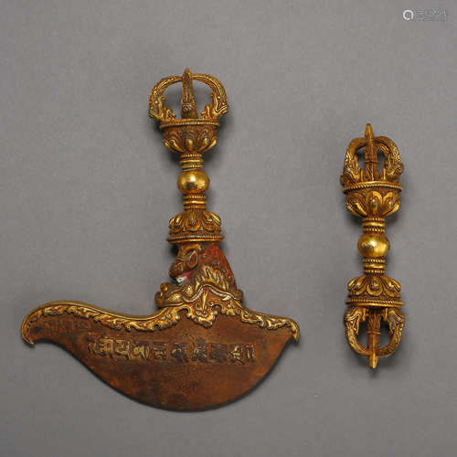 Ancient Tibetan gilt bronze artifacts