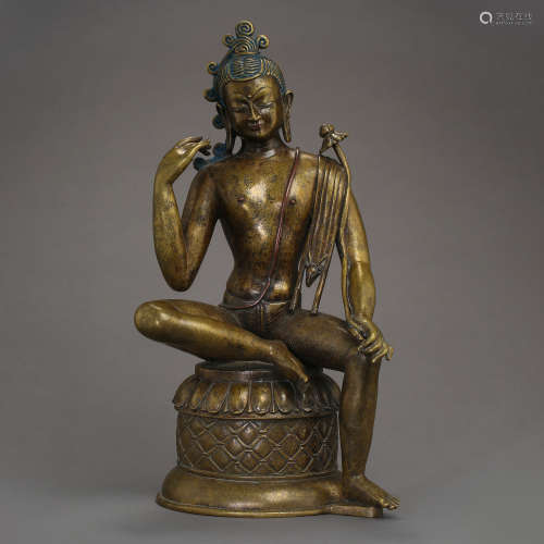 Ancient Tibetan copper alloy Buddha statue