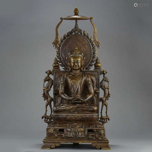 Ancient Tibetan copper alloy Buddha statue