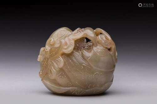 CHINA. nFinely carved jade group. nDim : 5,5x4, 5 …