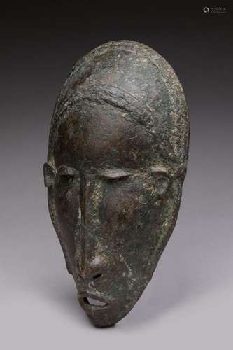 BAMBARA, Mali. nAnthropomorphic mask made of coppe…