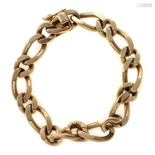 14k gold curb link bracelet