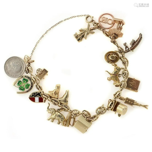 14k gold charm bracelet