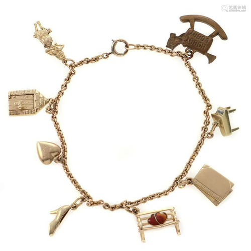 14k gold charm bracelet