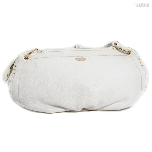 Celine white leater satchel shoulder bag