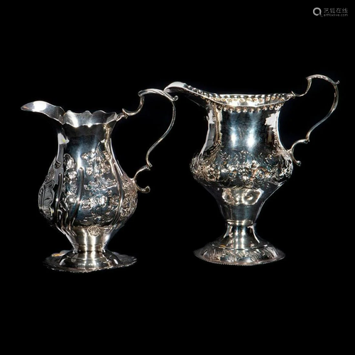 Georgian hallmark silver creamers