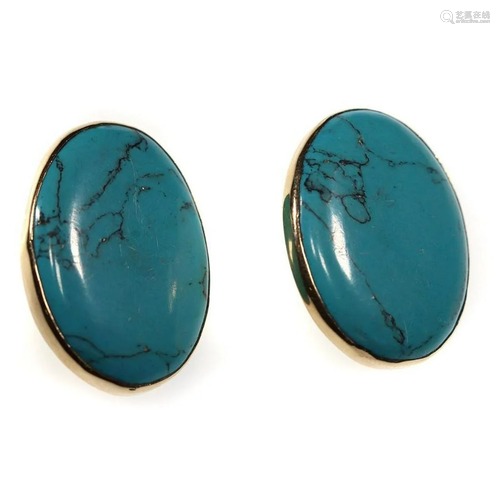 Daryln Walker turquoise and 14k gold earrings