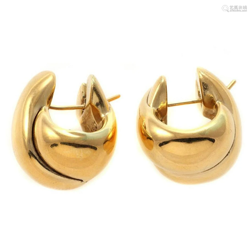 EFFEDUE 18k gold hollow hoop earrings, Italy