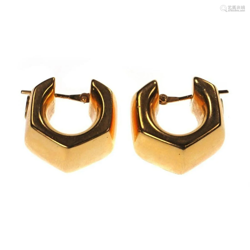 Pitti & Sisi 18k gold hollow hoop earrings, Italy