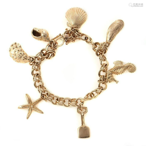 14k gold charm bracelet