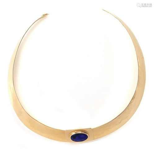 14k gold, black opal collar necklace, The Golden …