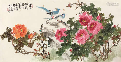 赵松泉（1914～2012） 丙戌（2006）年作 盘石千年图 镜片 设色纸本