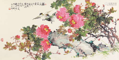 赵松泉（1914～2012） 丙戌（2006）年作 满庭富贵 镜片 设色纸本