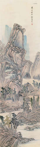 陈曾寿（1878～1949） 萧寺晴岚 屏轴 设色纸本