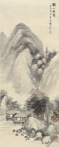 胡公寿（1823～1886） 癸未（1883）年作 溪山秋霭 立轴 设色纸本
