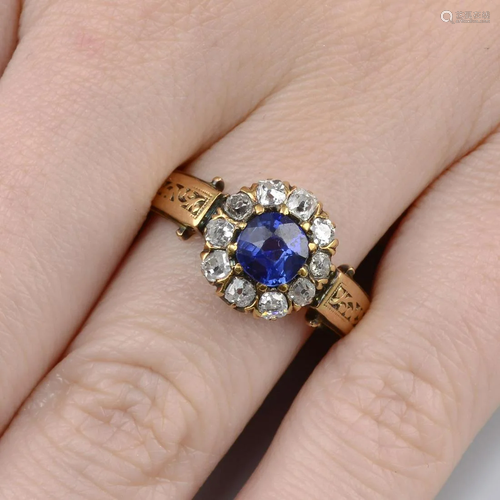 An early 20th century 18ct gold no heat sapphire …