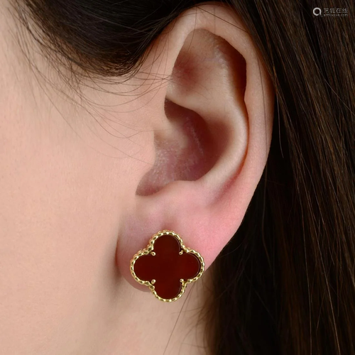 A pair of carnelian 'Vintage Alhambra' earrings, …