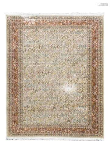 A Hereke silk carpet.