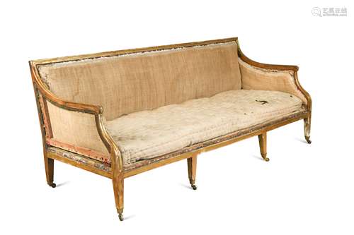 A gilt frame sofa, early 19th century,