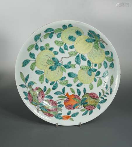 A Chinese porcelain 'fruits' dish, Republic Period,