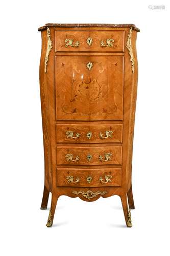 A French kingwood secretaire a abattant, late 19th century