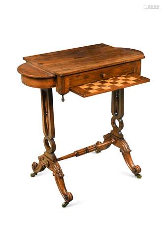 An early Victorian rosewood games table,