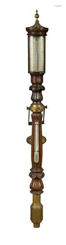 A marine stick barometer by Newcomb & Mansell, Waffing, Liverpool, 19th century,