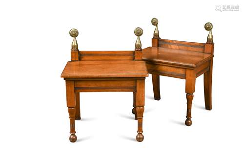 A pair of walnut luggage stands, possibly by Shoolbred, late 19th century,