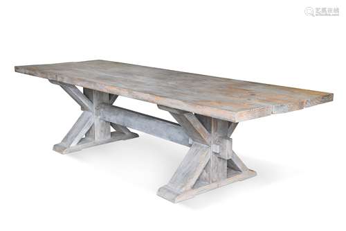 A painted wood refectory table, 20th century,