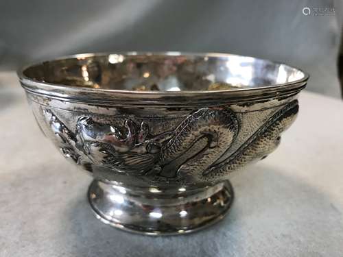 A Chinese export silver small footed bowl,